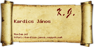 Kardics János névjegykártya